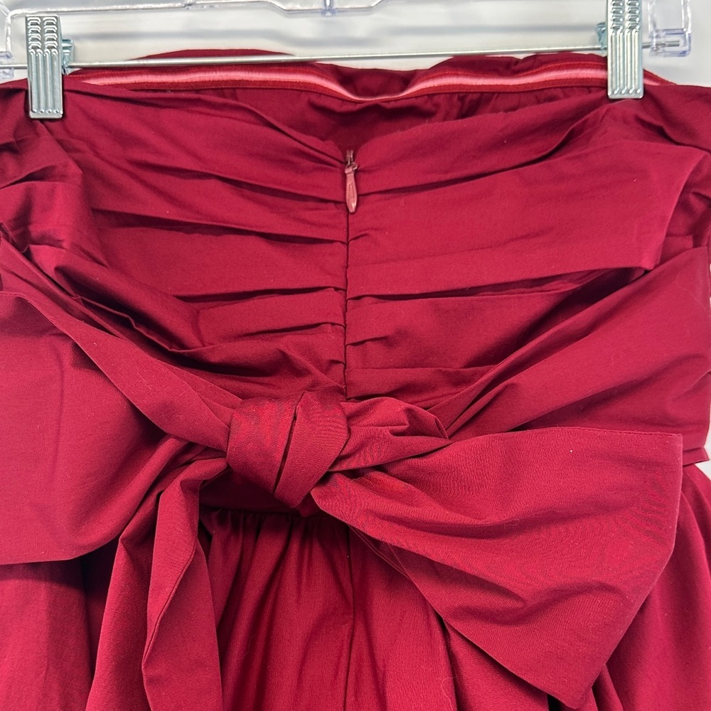 Chic Le Frique Burgundy Strapless Fit Flare Mini Dress L Crinoline Slip — image 7 of 8
